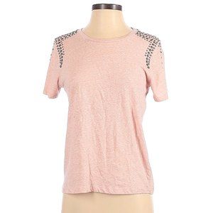 J. Crew Pink Short Sleeve Tee with Studded Shoulders